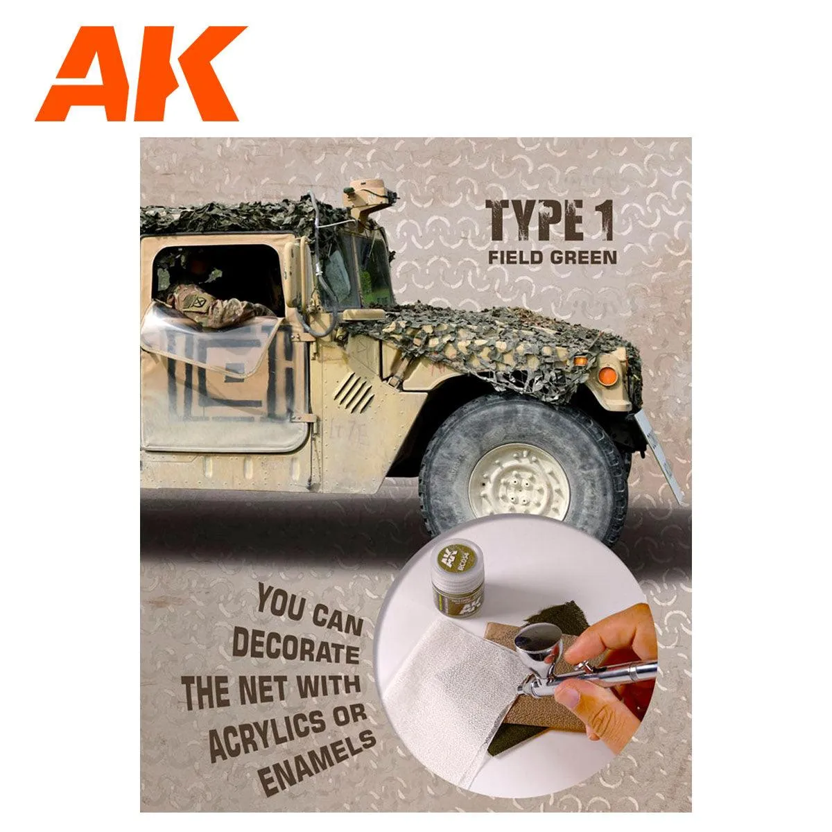 AK Interactive AK8066 Camouflage Net Field Green Type 1