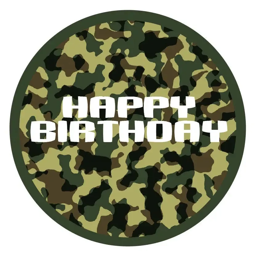 Camouflage Edible Cake Image