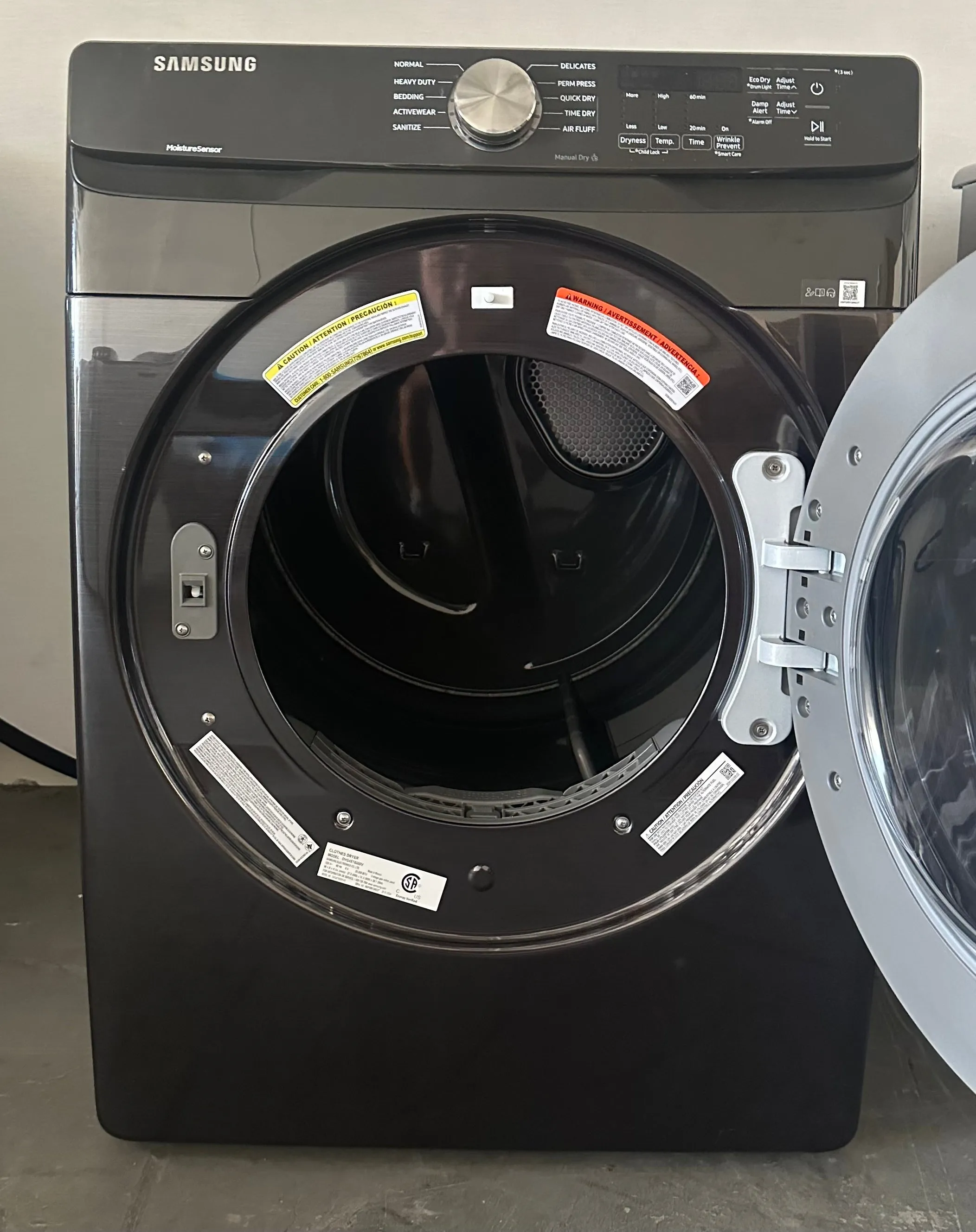 Samsung DVG45T6000V 27 Inch Gas Dryer with 7.5 cu. ft. Capacity, Sensor Dry, Smart Care, Eco Dry, 10 Dryer Programs, 9 Dryer Options, Sanitize Cycle, Interior Drum Light, Lint Filter Indicator, Reversible Door, and ADA Compliant