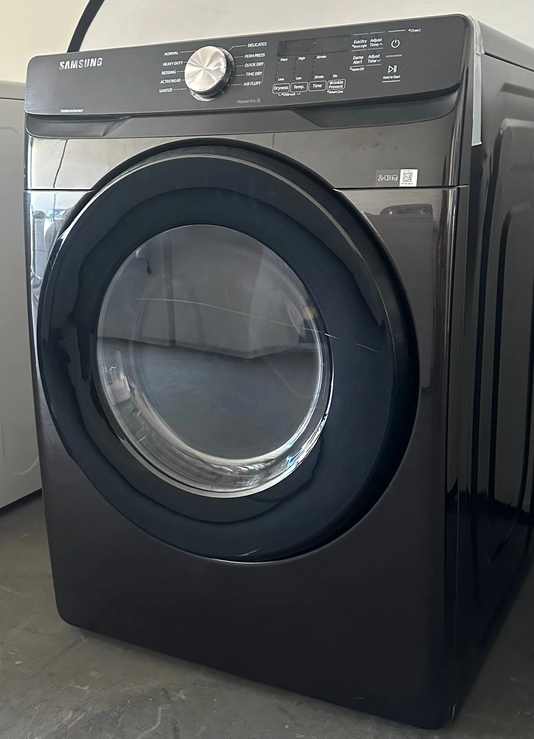 Samsung DVG45T6000V 27 Inch Gas Dryer with 7.5 cu. ft. Capacity, Sensor Dry, Smart Care, Eco Dry, 10 Dryer Programs, 9 Dryer Options, Sanitize Cycle, Interior Drum Light, Lint Filter Indicator, Reversible Door, and ADA Compliant