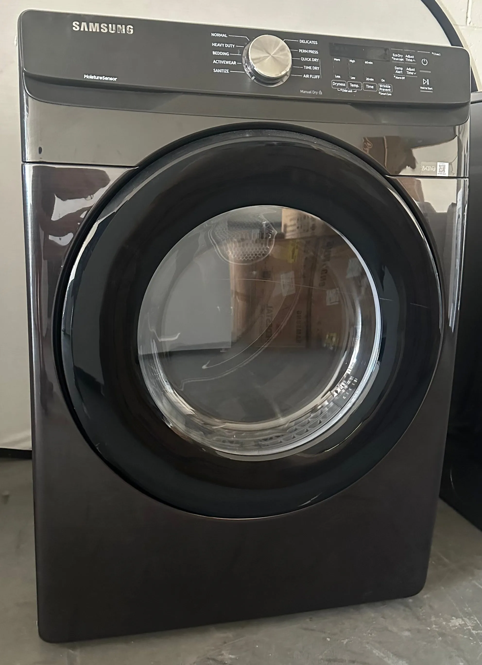 Samsung DVG45T6000V 27 Inch Gas Dryer with 7.5 cu. ft. Capacity, Sensor Dry, Smart Care, Eco Dry, 10 Dryer Programs, 9 Dryer Options, Sanitize Cycle, Interior Drum Light, Lint Filter Indicator, Reversible Door, and ADA Compliant