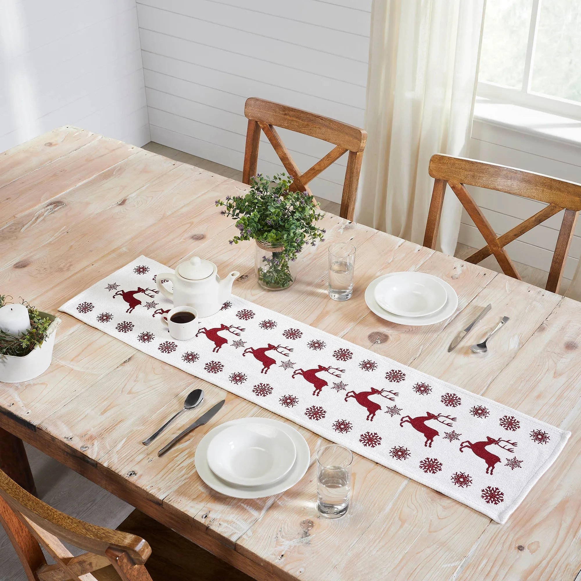 Scandia Snowflake Red White Runner