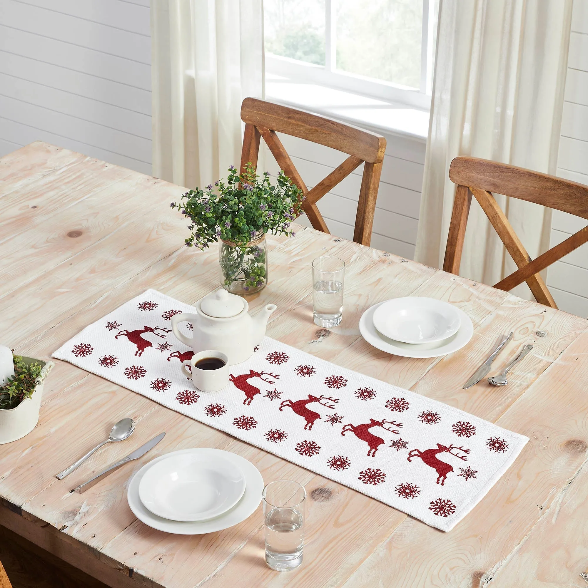 Scandia Snowflake Red White Runner