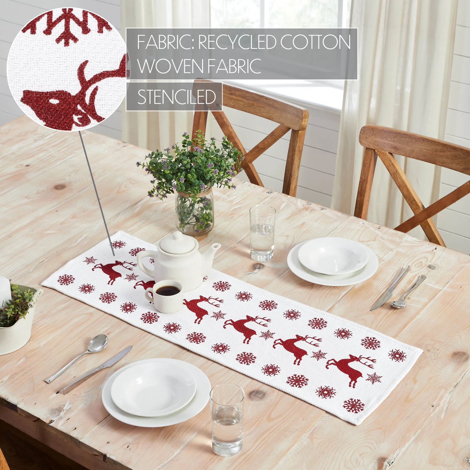Scandia Snowflake Red White Runner