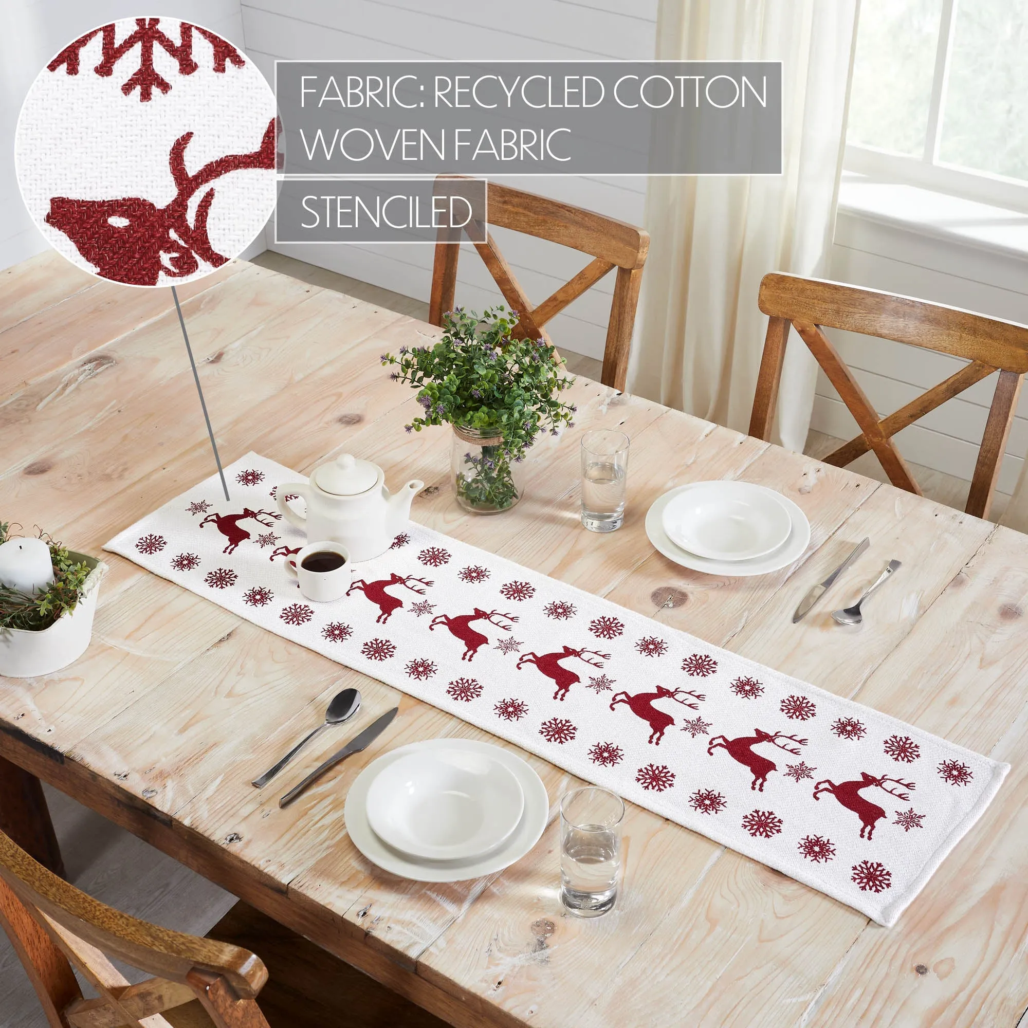 Scandia Snowflake Red White Runner
