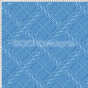 Spandex Printed Knit Check Blue